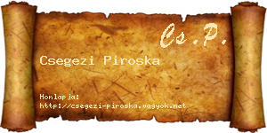 Csegezi Piroska névjegykártya