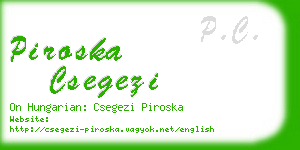 piroska csegezi business card